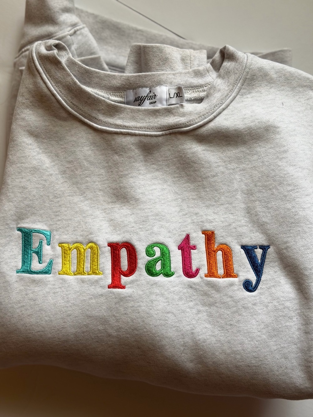 The Mayfair Group Empathy Always Grey Crewneck Size L/XL